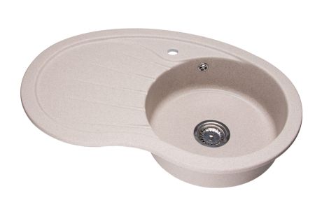 Przejdź do produktu Zlewozmywak granitowy 1-komorowy 85x55 cm z ociekaczem Darfor DG001 beż