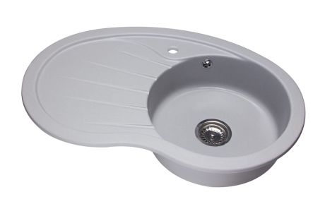 Przejdź do produktu Zlewozmywak granitowy 1-komorowy 85x55 cm z ociekaczem Darfor DG001 popiel