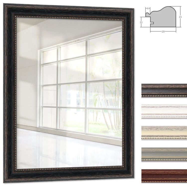 lustro rama drewaniana czarna 40x60 cm Mende.jpg