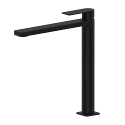 Czarna bateria umywalkowa wysoka 31 cm z korkiem klik-klak Paffoni Tango TA081KNO czarny mat