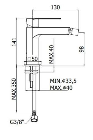 Przejdź do produktu Czarna bateria bidetowa 14 cm, bez korka Paffoni Tango TA131NO czarny mat