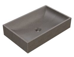 TARANT umywalka betonowa z odpływem, 58x36cm, czarny granit