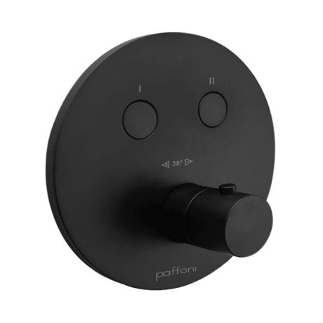 Przejdź do produktu Bateria prysznicowa podtynkowa 2-drożna termostatyczna Paffoni Light CPT018NO czarny mat