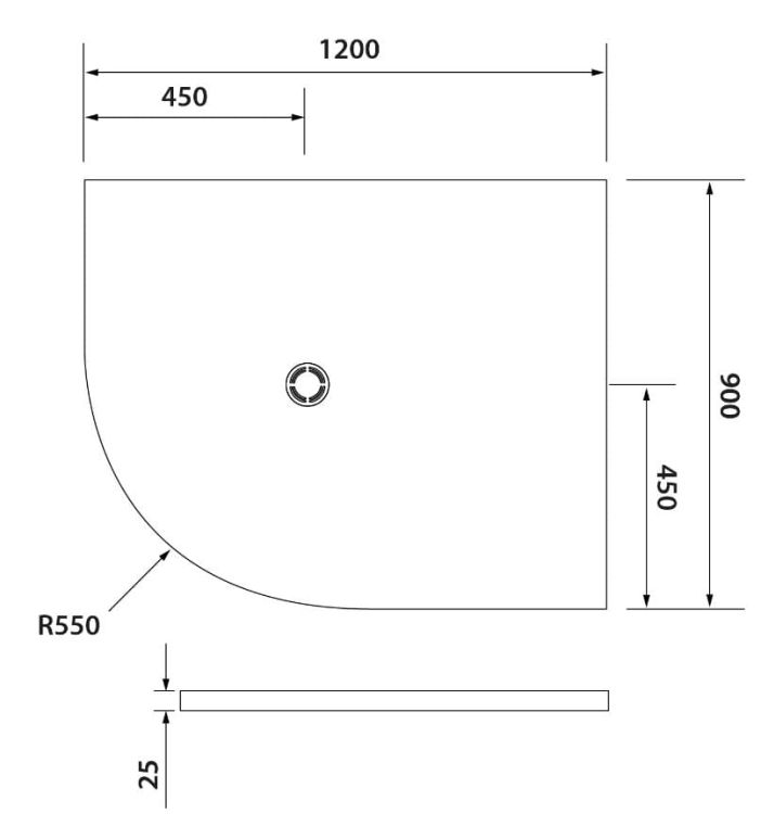 brodzik 120x90 półokrągły asymetryczny płaski do docięcia Flexia.JPG