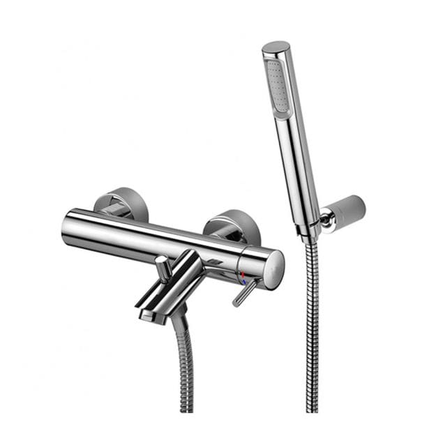 Bateria wannowo-prysznicowa ścienna ze słuchawką prysznicową Paffoni Light LIG023CR chrom