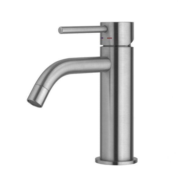 Bateria umywalkowa stojąca 16 cm z korkiem klik-klak Paffoni Light LIG071KST stal szczotkowana