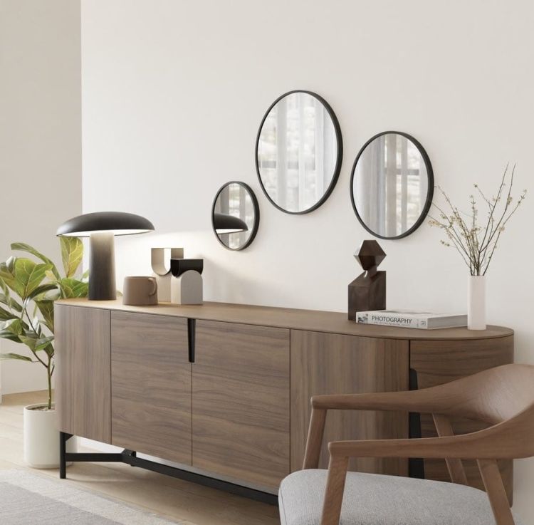 NOTION SLIM lustro w ramie, ø 40cm, czarny mat