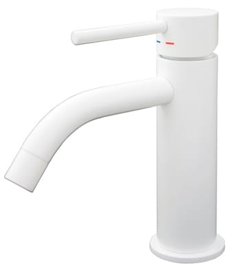 Bateria umywalkowa stojąca 16 cm z korkiem klik-klak Paffoni Light LIG071KBO biały mat