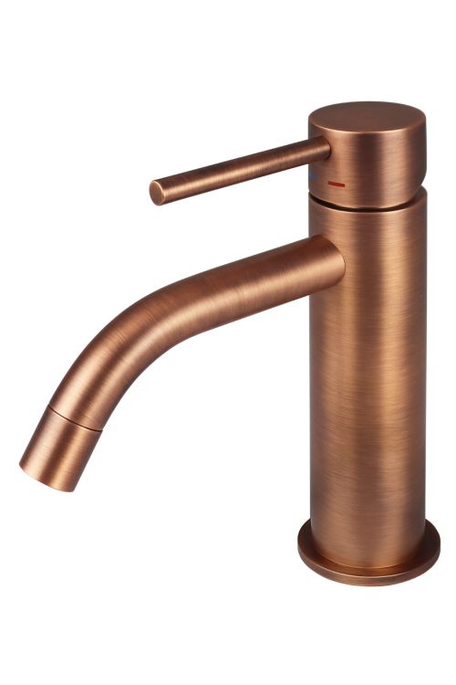 Bateria umywalkowa stojąca 16 cm z korkiem Paffoni Light LIG071KRMSP miedź szczotkowana
