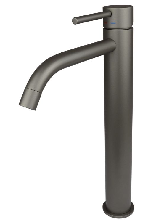 Bateria umywalkowa wysoka 31 cm z korkiem klik-klak Paffoni Light LIG081KMG grafitowy