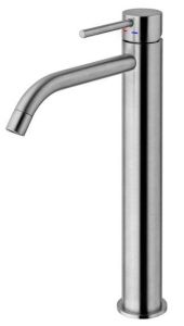 Bateria umywalkowa wysoka 31 cm z korkiem klik-klak Paffoni Light LIG081KST stal szczotkowana