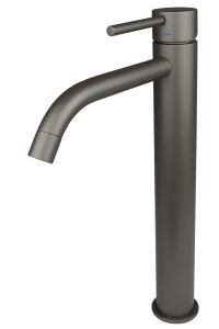 Bateria umywalkowa wysoka 31 cm z korkiem klik-klak Paffoni Light LIG081KMG grafitowy