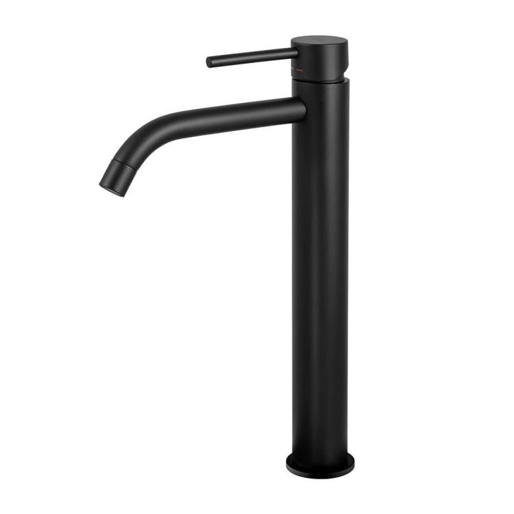 Bateria umywalkowa pionowa wysoka 31 cm Paffoni Light bez korka LIG081NO czarny mat