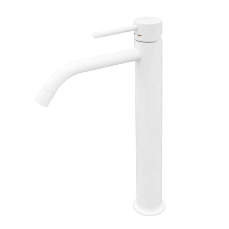 Bateria umywalkowa pionowa wysoka 31 cm Paffoni Light bez korka LIG081BO biały mat