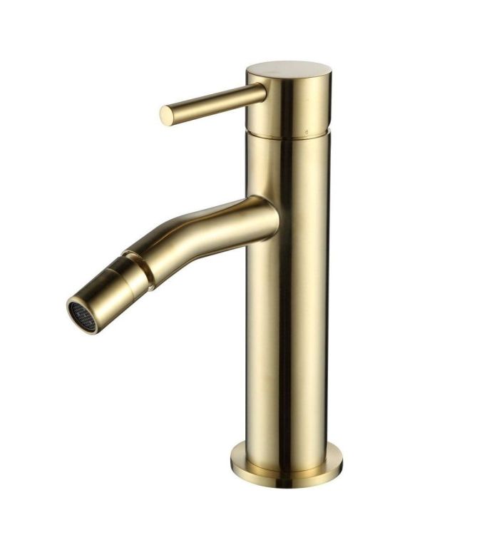 Bateria bidetowa 16 cm z korkiem klik-klak Paffoni Light LIG131KHGSP złoty szczotkowany