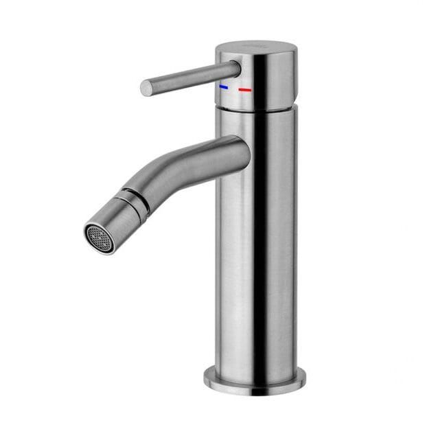 Bateria bidetowa 16 cm z korkiem klik-klak Paffoni Light LIG131KST stal szczotkowana