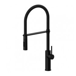 Bateria zlewozmywakowa 53 cm z obrotową wylewką Paffoni Light LIG179NONO czarny mat