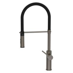 Bateria zlewozmywakowa 53 cm z obrotową wylewką Paffoni Light LIG179MGNO grafit