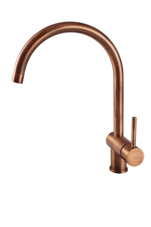 Bateria zlewozmywakowa 37 cm z obrotową wylewką Paffoni Light LIG280RMSP miedź szczotkowana