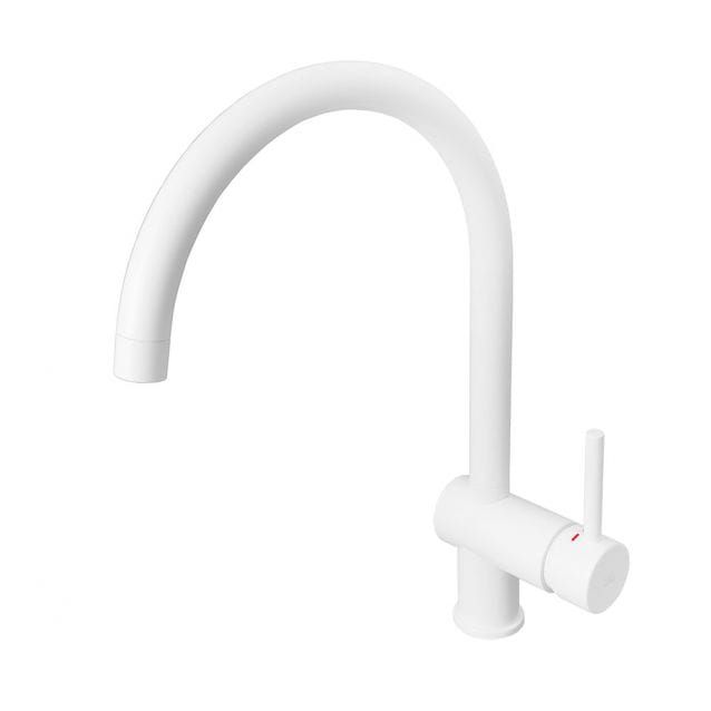 Bateria zlewozmywakowa 37 cm z obrotową wylewką Paffoni Light LIG280BO biały mat