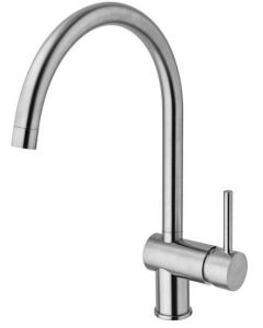 Bateria zlewozmywakowa 37 cm z obrotową wylewką Paffoni Light LIG280ST stal szczotkowana