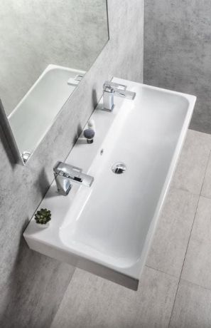 Przejdź do produktu TORIDI umywalka ceramiczna podwójna 101x46,5cm, biały