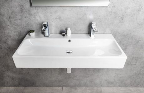 Przejdź do produktu TORIDI umywalka ceramiczna podwójna 101x46,5cm, biały