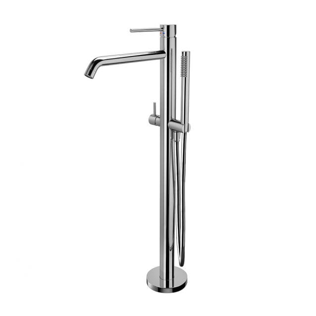 Bateria wannowa podłogowa ze słuchawką prysznicową Paffoni Light LIG032CR chrom połysk