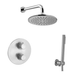 Zestaw natryskowy termostatyczny z deszczownicą Paffoni Light LIQ018ZSC2AST stal szczotkowana