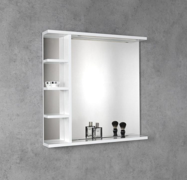 KORIN lustro z oświetleniem LED i półkami 70x70x12cm