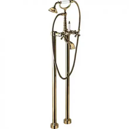 Bateria wannowa wolnostojąca Retro ze słuchawką prysznicową Emmevi Deco Old 1261128BR bronzo