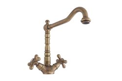 Bateria umywalkowa stojąca Retro z korkiem automatycznym Emmevi Deco Old 12613BR bronzo