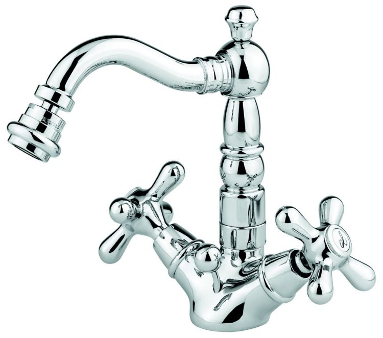 Bateria bidetowa stojąca Retro z korkiem automatycznym Emmevi Deco Old 12614CR chrom połysk