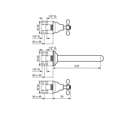 Przejdź do produktu Bateria umywalkowa podtynkowa Retro Emmevi Deco Old 12055CR chrom połysk