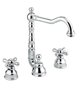 Bateria umywalkowa stojąca Retro 3-otworowa Emmevi Deco Old 12643CR chrom połysk