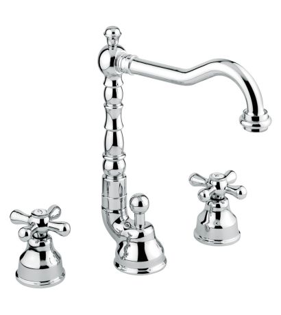 Przejdź do produktu Bateria umywalkowa stojąca Retro 3-otworowa Emmevi Deco Old 12643CR chrom połysk