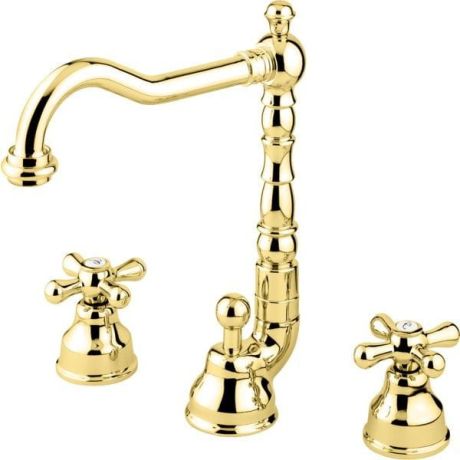 Przejdź do produktu Złota bateria umywalkowa stojąca Retro 3-otworowa Emmevi Deco Old 12643OR