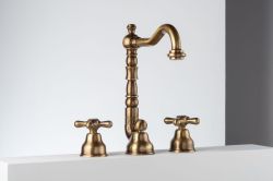 Bateria umywalkowa stojąca Retro 3-otworowa Emmevi Deco Old 12643BR bronzo