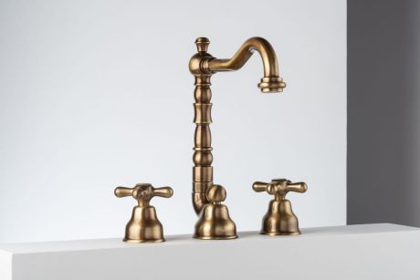 Przejdź do produktu Bateria umywalkowa stojąca Retro 3-otworowa Emmevi Deco Old 12643BR bronzo