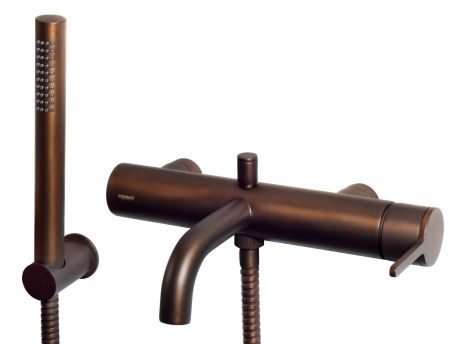 Przejdź do produktu Bateria wannowa ścienna ze słuchawką prysznicową Emmevi Filo 85001BTS tuscan