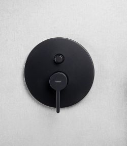 Bateria prysznicowa podtynkowa 2-drożna z przełącznikiem Emmevi Filo 850019NO czarny mat