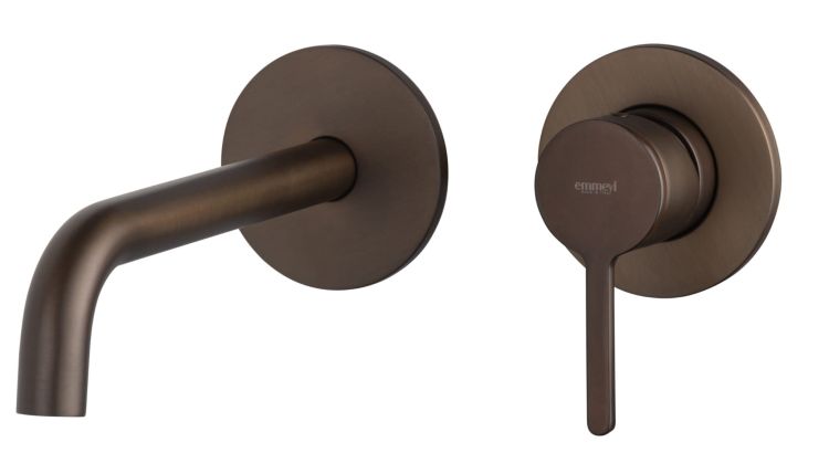 Bateria umywalkowa podtynkowa z wylewką Emmevi Filo 85155TS tuscan brąz szczotkowany