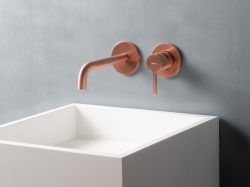 Bateria umywalkowa podtynkowa z wylewką Emmevi Filo 85155RM miedź szczotkowana