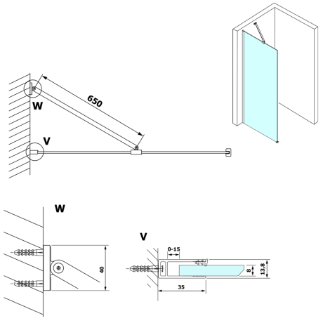 Przejdź do produktu VARIO wspornik narożny 650mm, biały mat