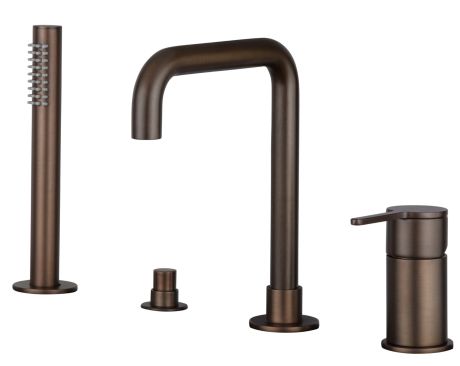 Przejdź do produktu Bateria na wannę 4-otworowa ze słuchawką prysznicową Emmevi Filo 85120TS tuscan