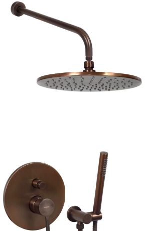 Przejdź do produktu Zestaw prysznicowy, podtynkowy z okrągłą deszczownicą i słuchawką prysznicową Emmevi Filo FIL015ZSC3GTS tuscan