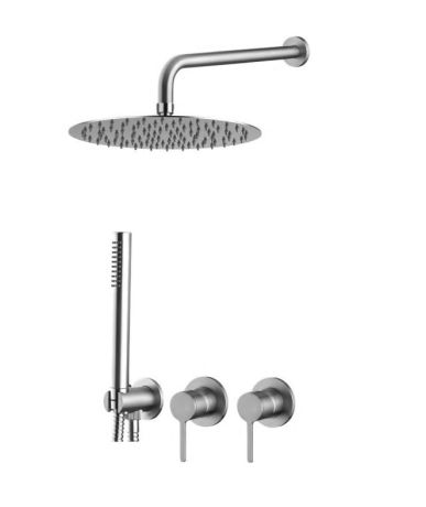 Przejdź do produktu Zestaw prysznicowy, podtynkowy z okrągłą deszczownicą i słuchawką prysznicową Emmevi Filo FIL015ZSC3ZINOX inox