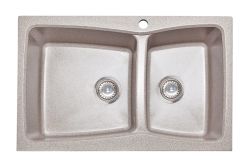 Zlewozmywak granitowy dwukomorowy 80x50 cm Darfor DG004 beż