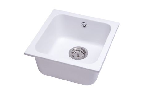 Przejdź do produktu Zlewozmywak granitowy jednokomorowy 40x40 cm Darfor DG007 biały