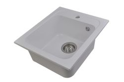 Zlewozmywak granitowy jednokomorowy 41x47 cm Darfor DG011 biały